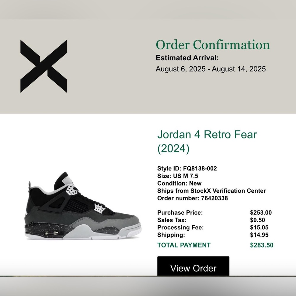 Jordan Retro 4 Fear - Picture 8 of 8